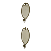 Paire d'appliques miroir vintage en étain