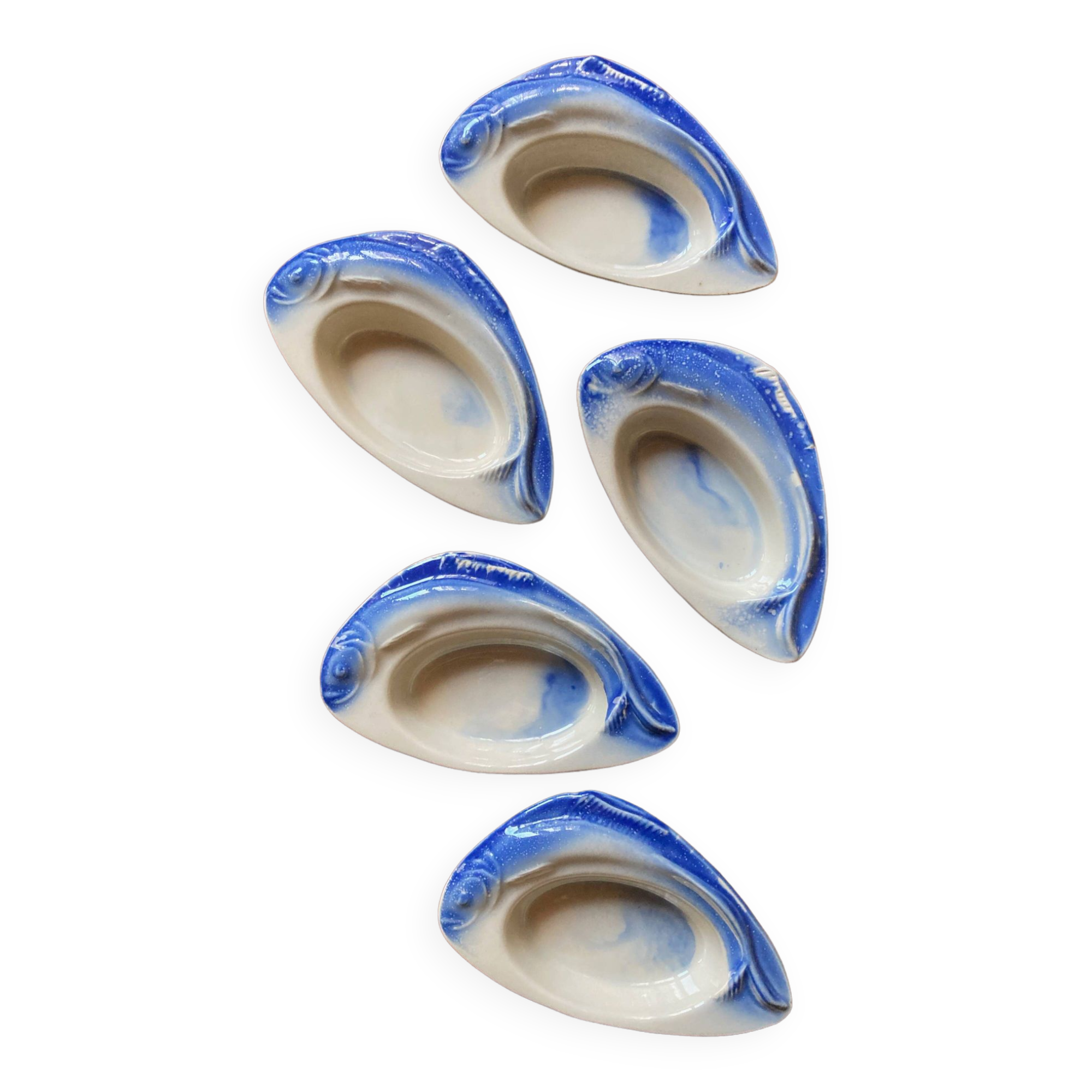 Ceramic fish ramekins signed Charles Amand