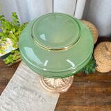 Art deco globe lamp and bronze foot