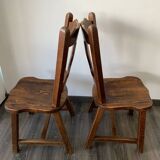 Pair of Brutalist Oak Chairs