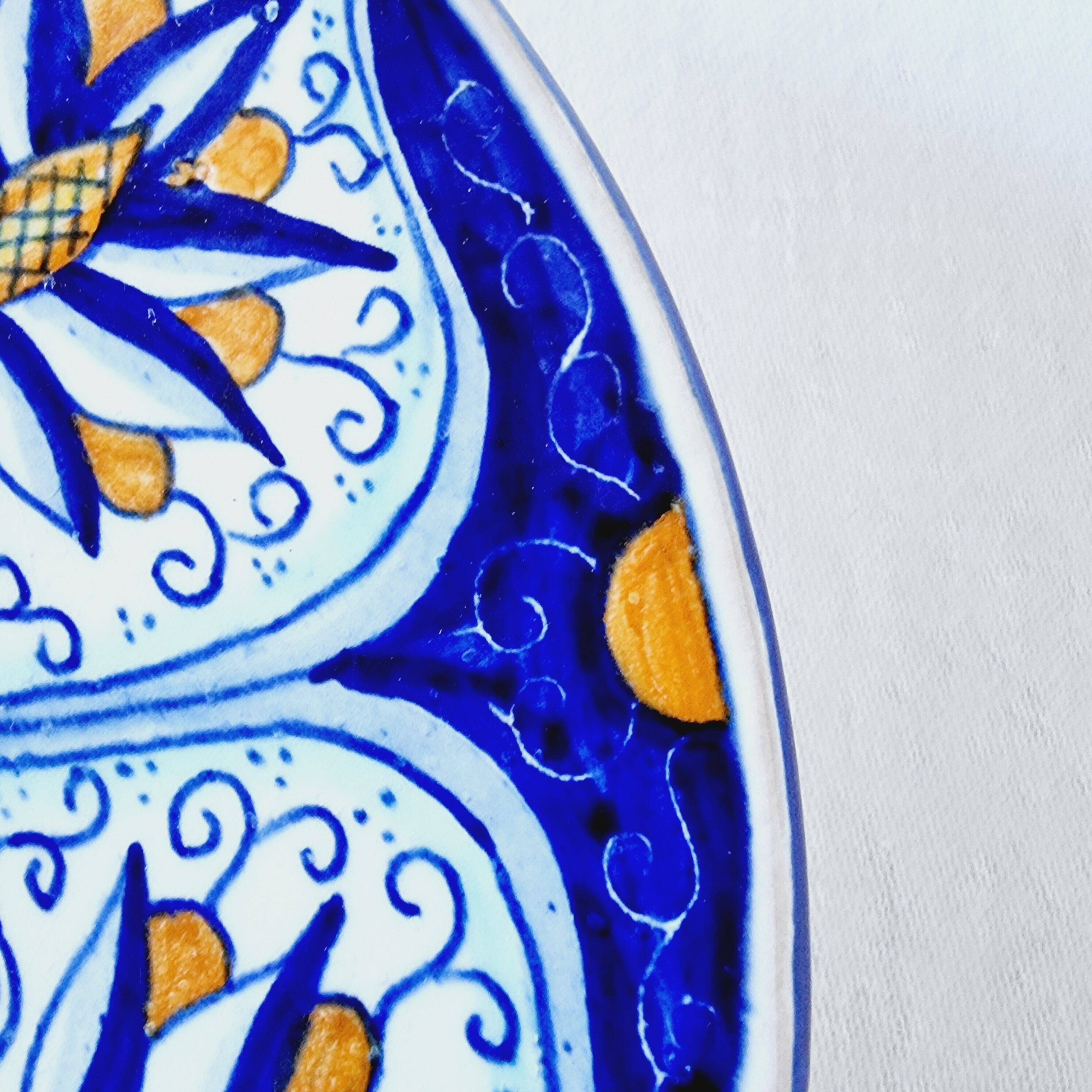 Antique Faenza soup plate made and hand painted in Italy and signed 1950s, p