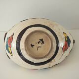 Vintage Artisan Japanese Ceramic Bowl With Woven Handle