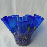 Speckled blue murano vase