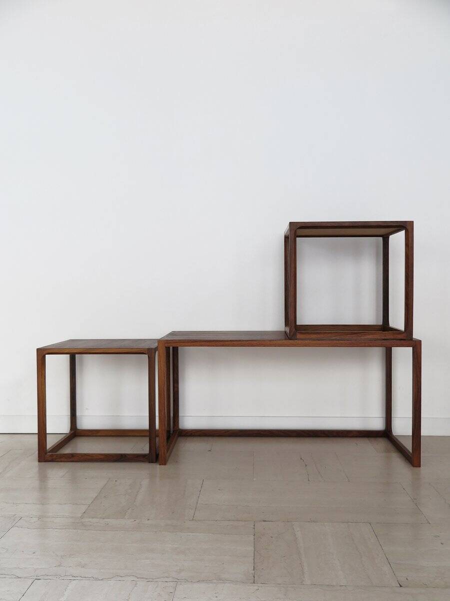 Nesting Tables attributed to Aksel Kjesgaard, Denmark, 1960s, Set of 3