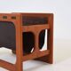 Danish double magazine holder in teak and leather by Salin Møbler, 1970s