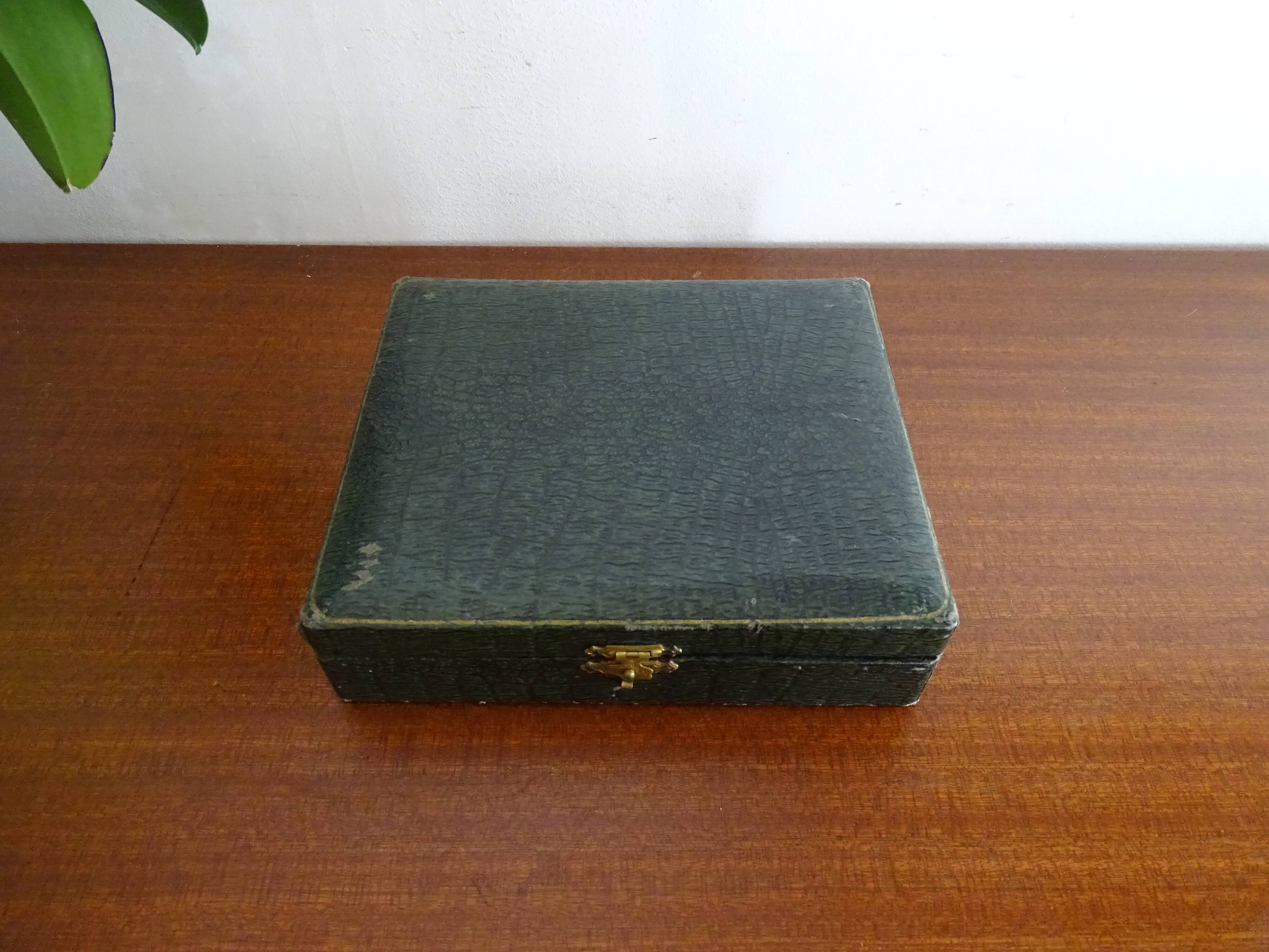 12 dessert spoons Apollo silver metal 1920 in case