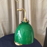 Lampe de bureau lampe d'appoint lampe de lecture quinquet laiton tulipe opaline