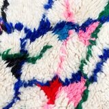 Tapis berbère Azilal écru à motifs colorés 2,33x1,44m