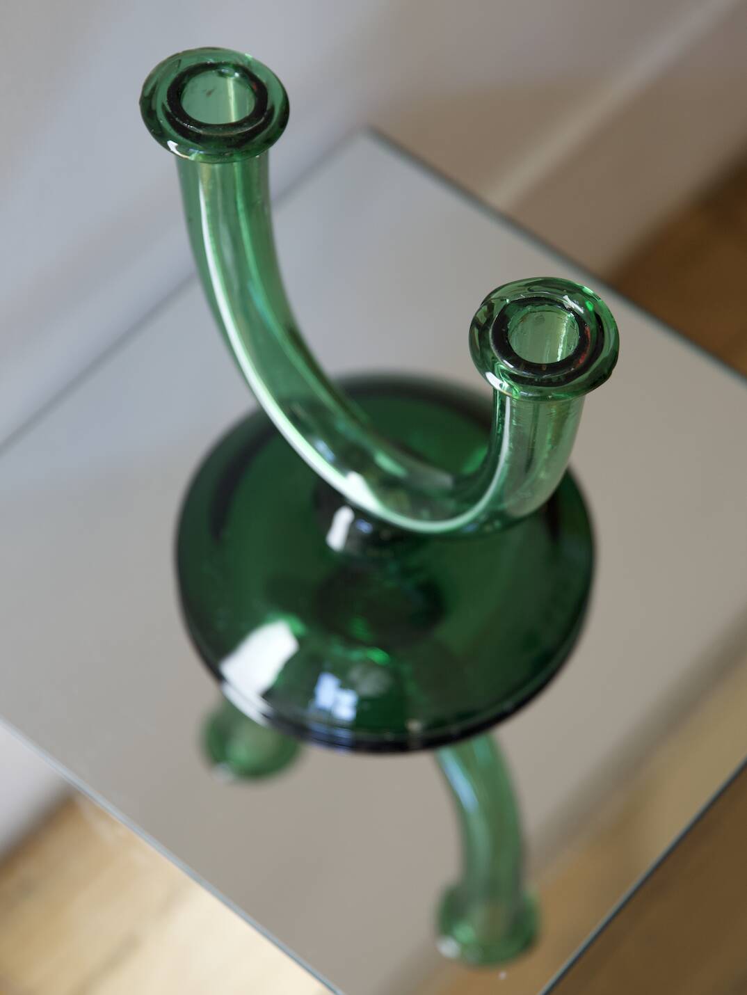 grand bougeoir en verre soufflé