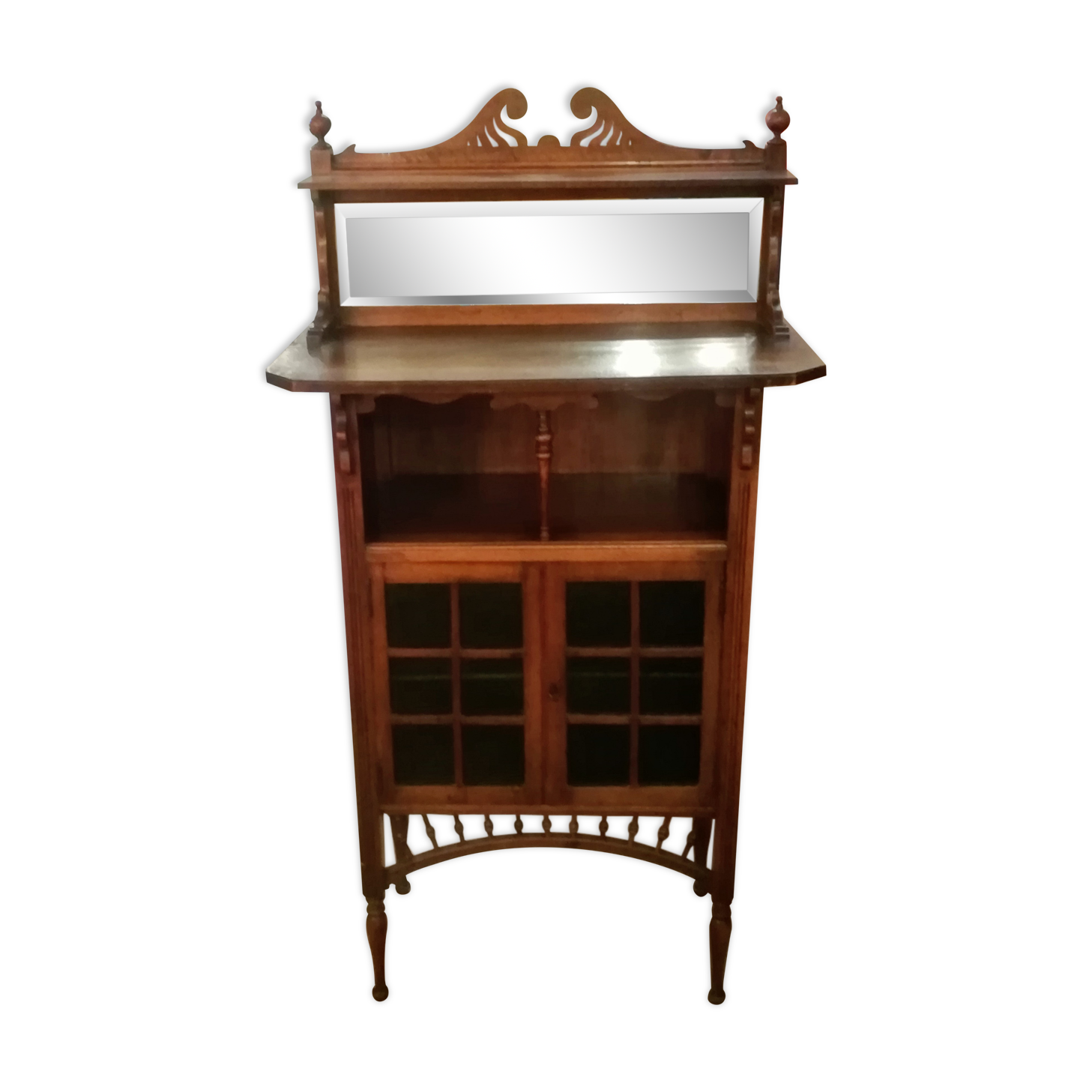 Art nouveau walnut storage cabinet