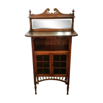Art nouveau walnut storage cabinet
