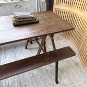 XXL trestle farm table 4m and its benches