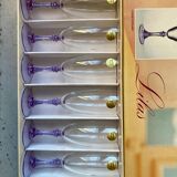 18 vintage Lilac series crystal glasses