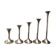 Series of 5 brass candlesticks