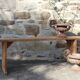 Old wooden bench patina