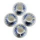 4 antique blue and white Sarreguemines earthenware cups - Saucers