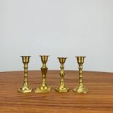 4 bougeoirs laiton doré vintage