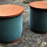 Paire de tables « tambour » vers 1950