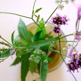 Blown glass ball vase by Claude Morin, Dieulefit France 1979