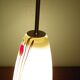 Art deco pendant lamp from the 70s, opaline, chrome metal