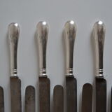 12 antique metal silver monogram table knives