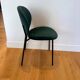 Set of 10 Calligaris Ines chairs in green velvet and tropical fabric.