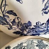 Set of 6 ironstone plates in shades of blue, late 19th to early 20th century.