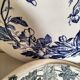Set of 6 ironstone plates in shades of blue, late 19th to early 20th century.