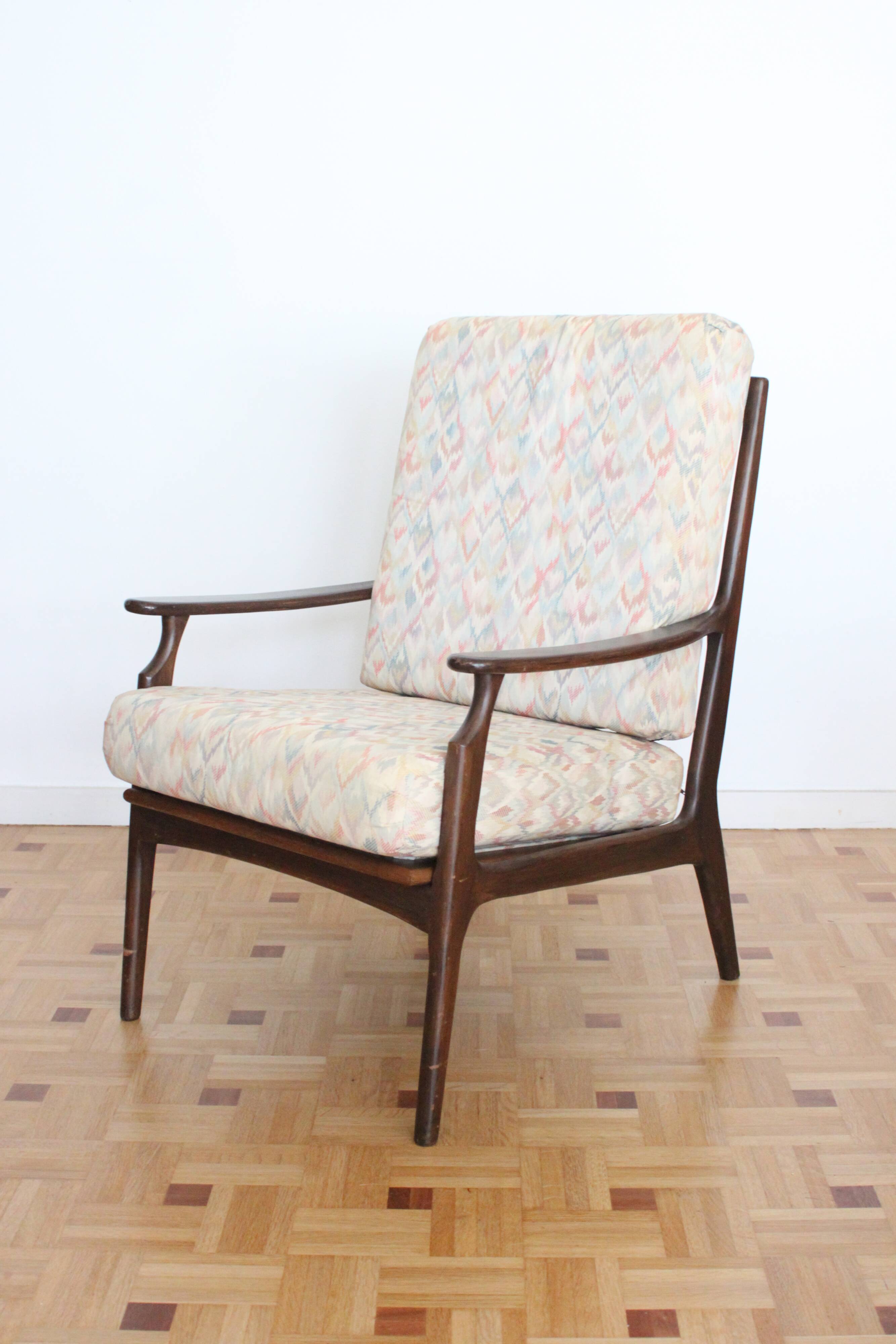 Fauteuil relax vintage en bois de style scandinave, 1950