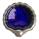 Empty-pocket / butter bowl shell in silver metal and blue glass 60s