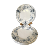 Lot of 6 plates Lunéville Art Nouveau