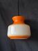 Vintage orange and white opaline pendant light from the 1960s