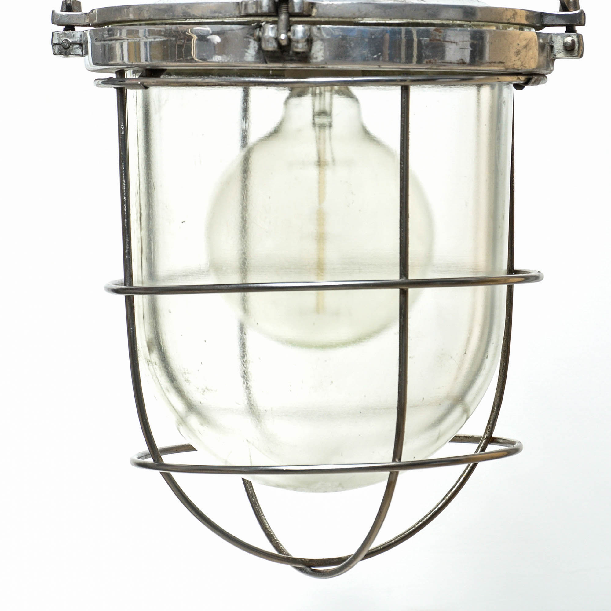Screened glass globe suspension