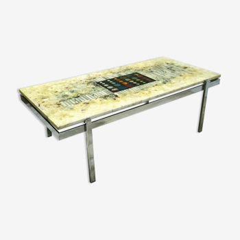 Unique marble and resin coffee table by Vierhaus tische, Germany 1970s
