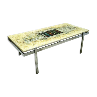 Unique marble and resin coffee table by Vierhaus tische, Germany 1970s