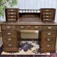 English oak graduated desk from the late 19th century.