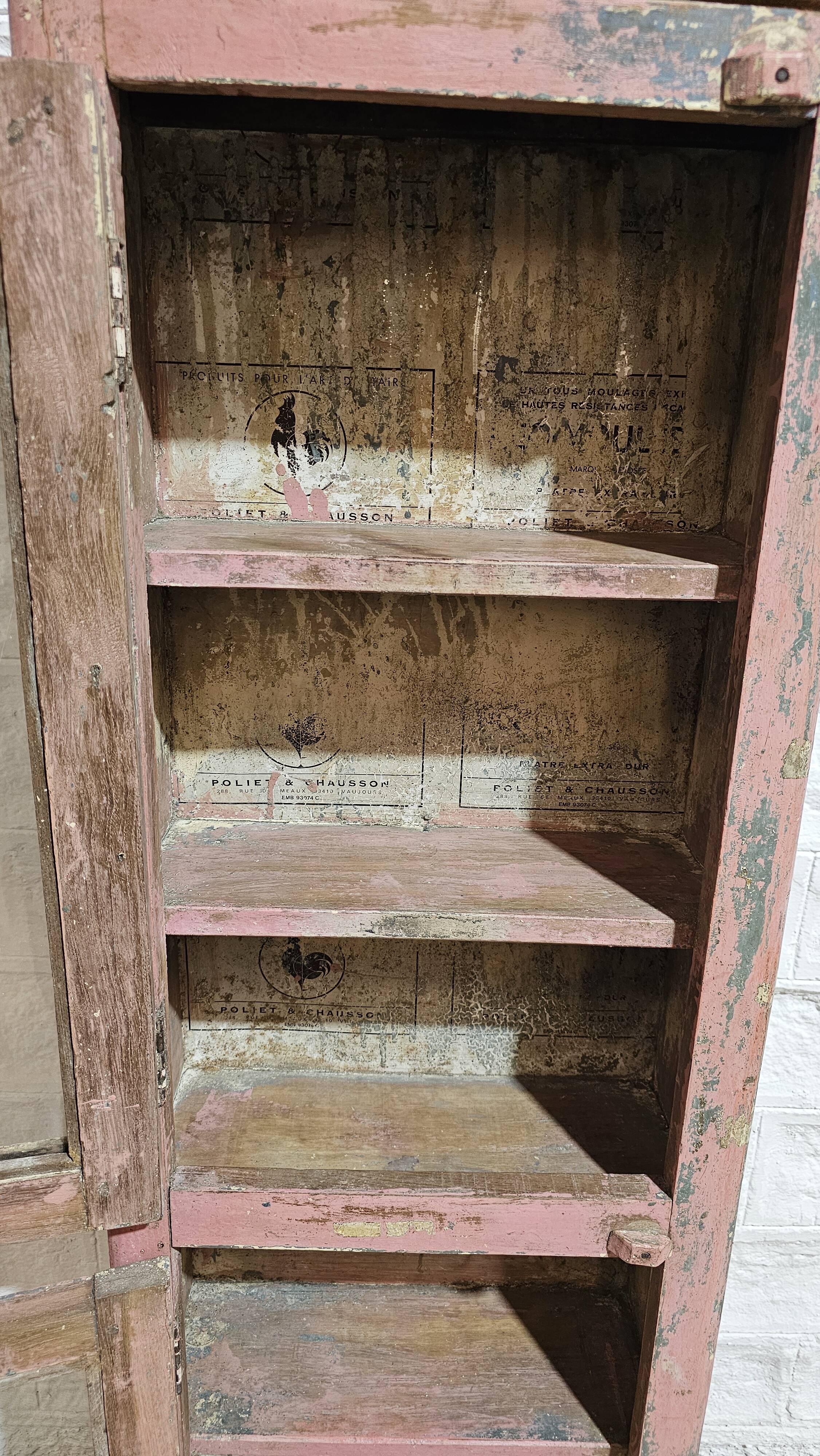 Pink showcase in Burmese teak