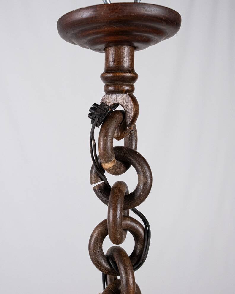 Suspension lanterne en parchemin et passementeries, France, 1960s