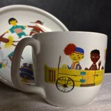 Children's dishes or birth gift Plate and bowl Utan gränser gustavsberg vintage design scan