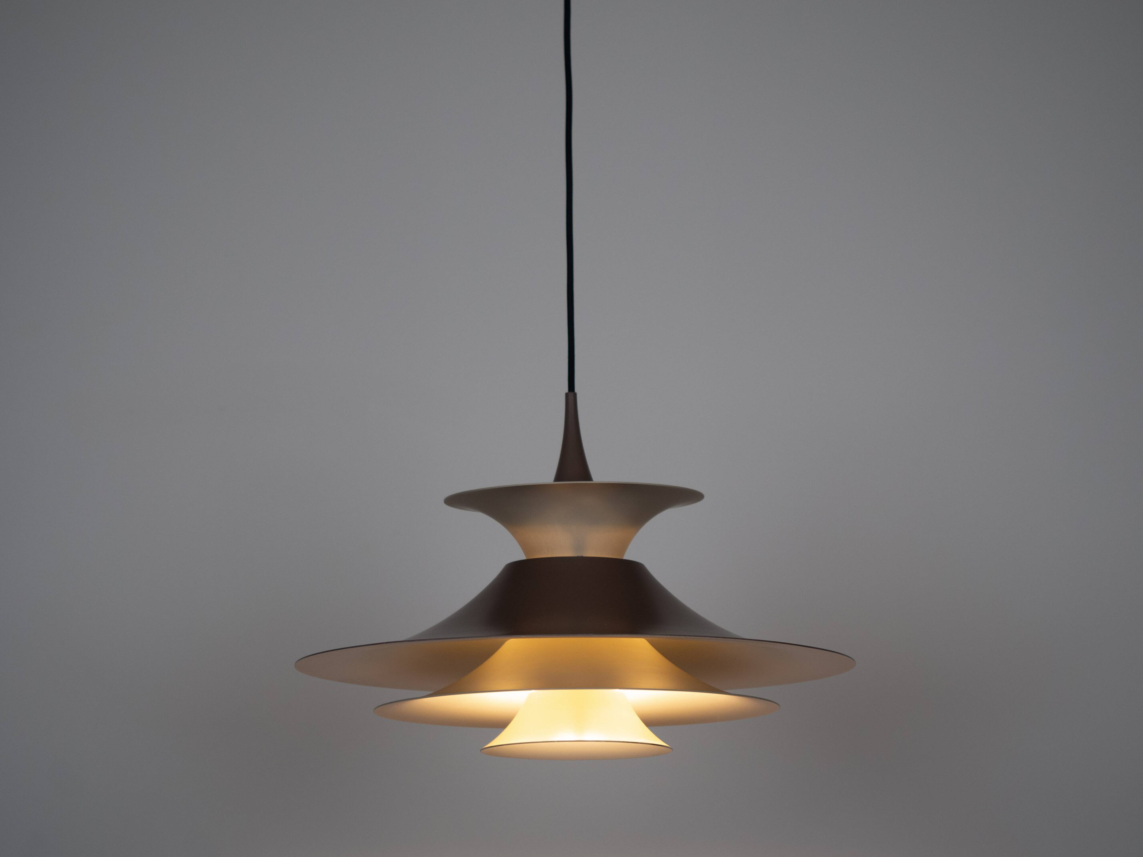 Danish vintage pendant lamp Radius by Erik Balslev, Fog og Morup, 1977