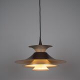 Danish vintage pendant lamp Radius by Erik Balslev, Fog og Morup, 1977