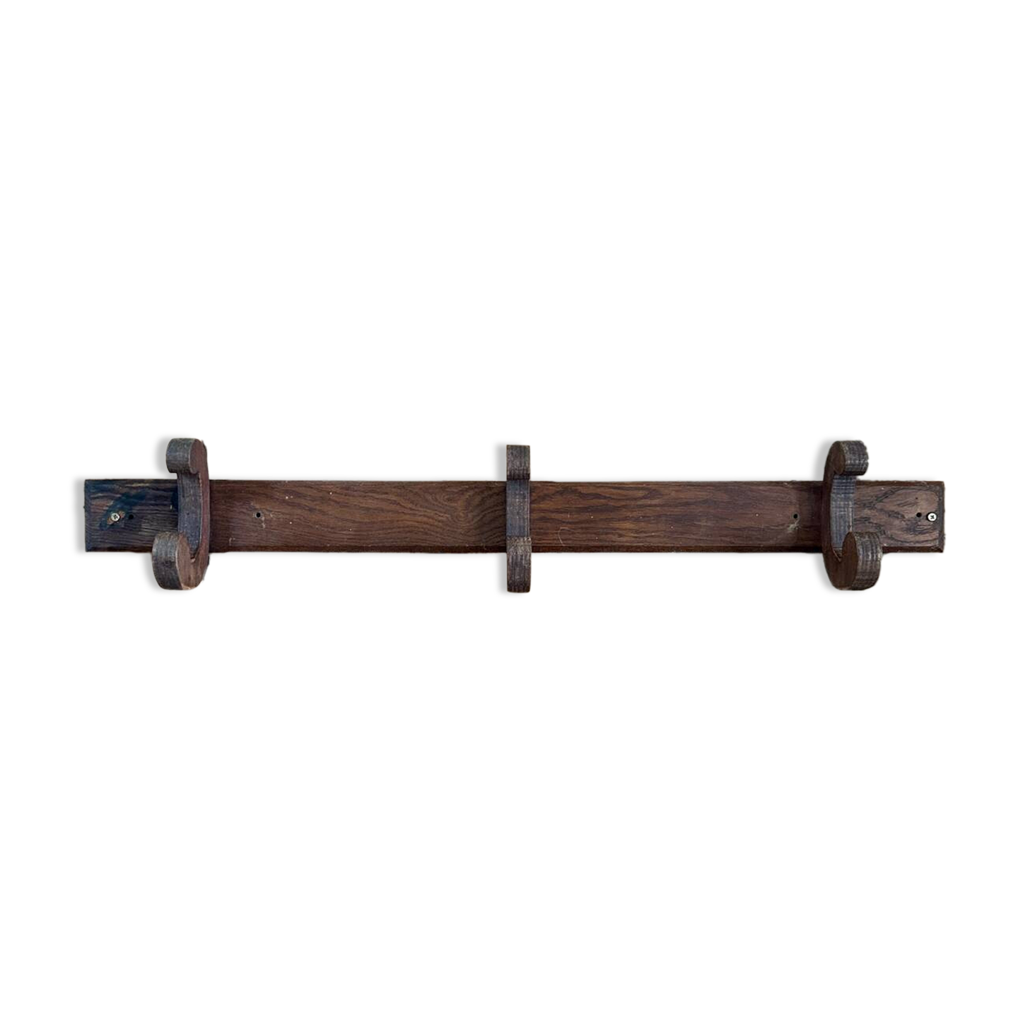 Oak wall-mounted coat rack