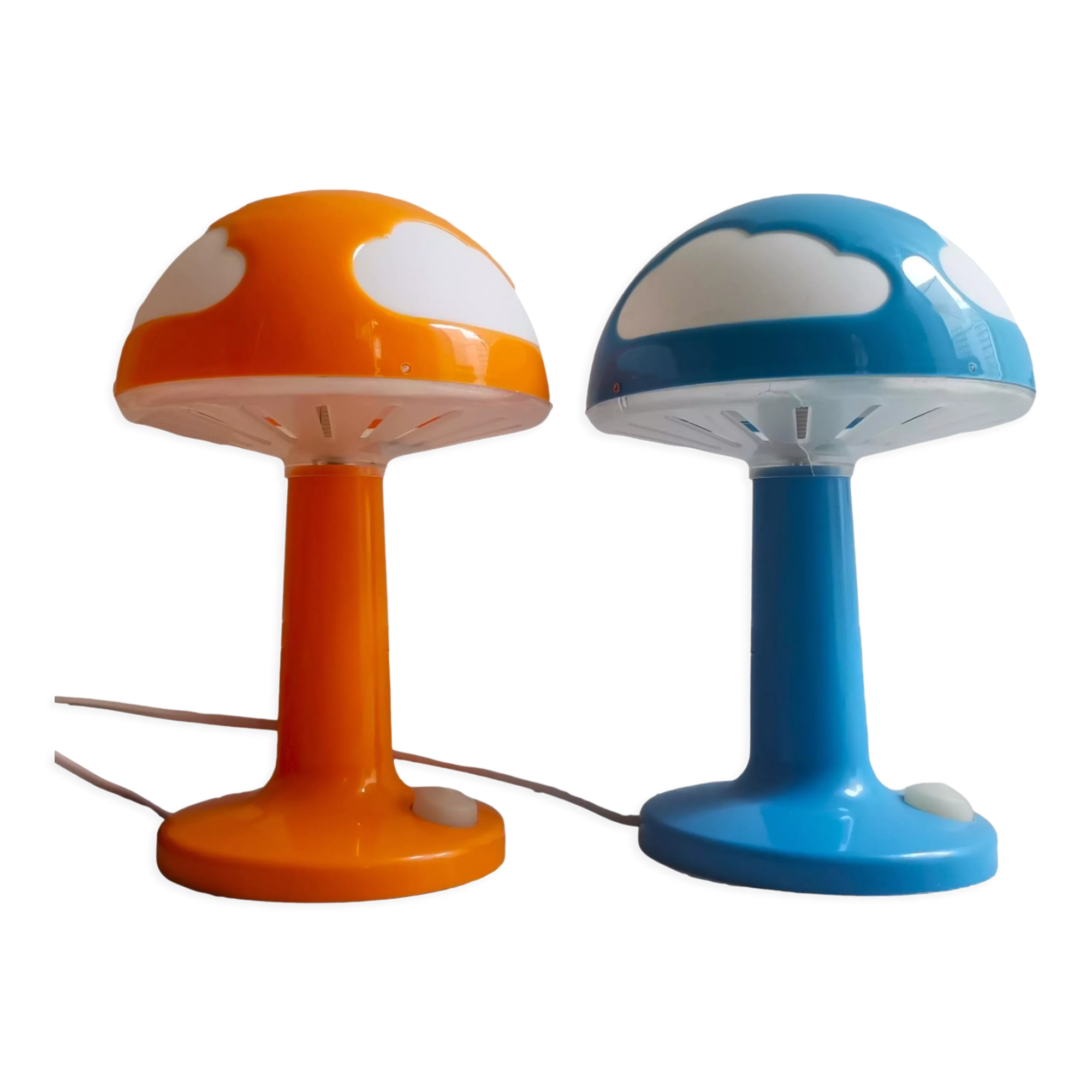 Pair cloud mushroom Skojig lamps by Henrik Preutz for IKEA
