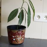 Cache-pot laqué à motifs asiatiques vintage