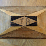 Box marquetry diamond tips initials TR