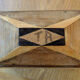 Boite marqueterie pointes de diamant initiales TR