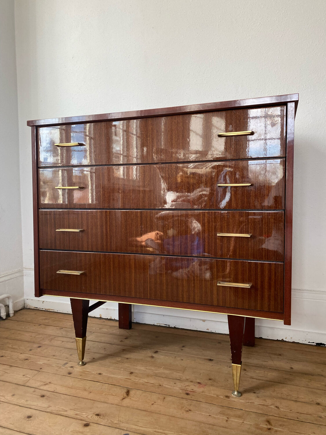 Commode vintage 4 tiroirs années 60