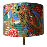 Peacock lampshade, gold flowers