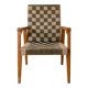Vintage Scandinavian armchair in wood and woven strap.