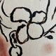 Signed painting in Indian ink and pastel, female portrait “study with a curl”